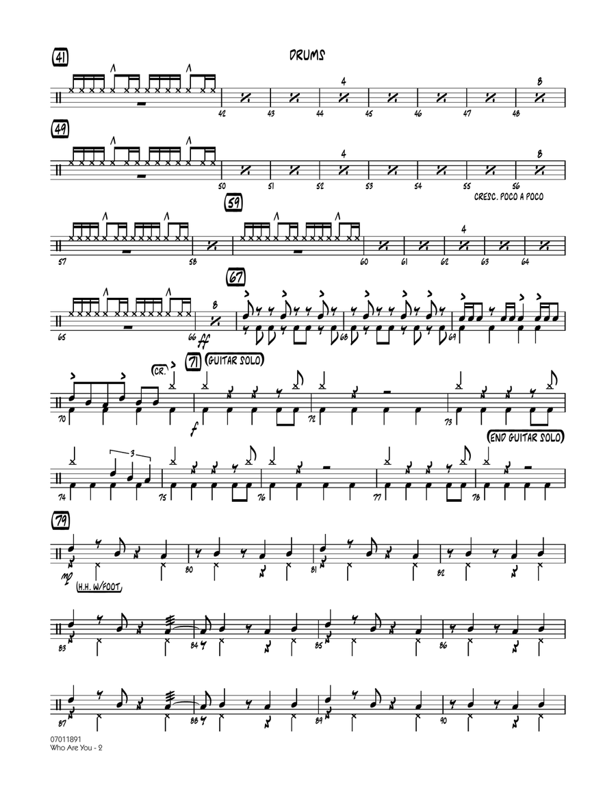 Who Are You - Drums Jazz Ensemble scores gallery preview page 2
