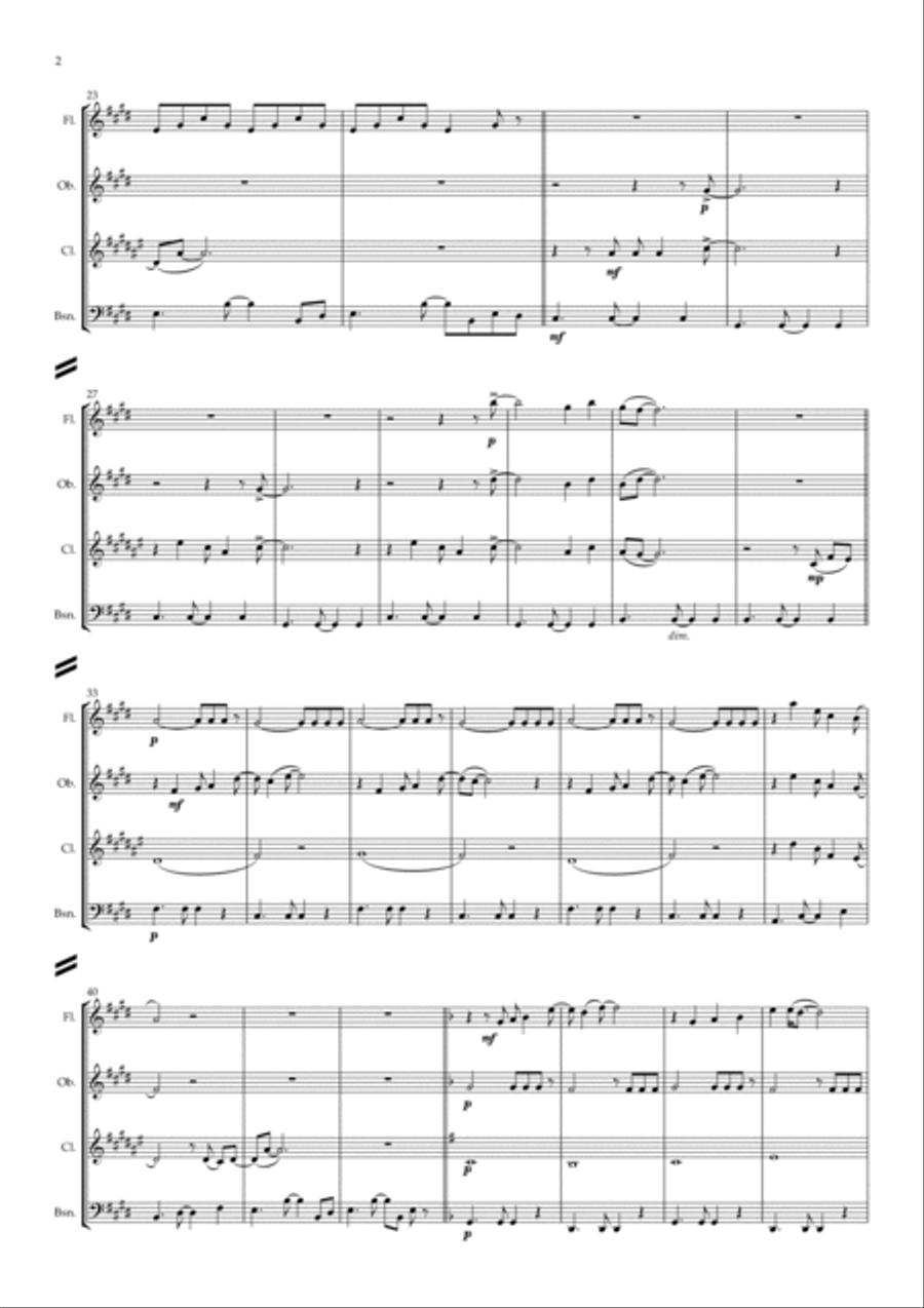 And I Love Her Woodwind Quartet scores gallery preview page 3