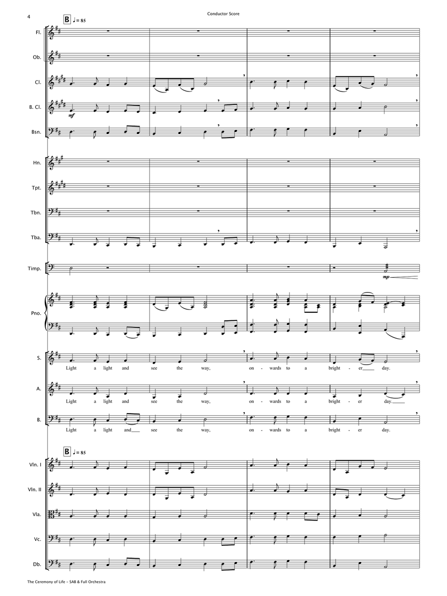 The Ceremony of Life [SAB Choir & Full Orchestra] 3-Part scores gallery preview page 6