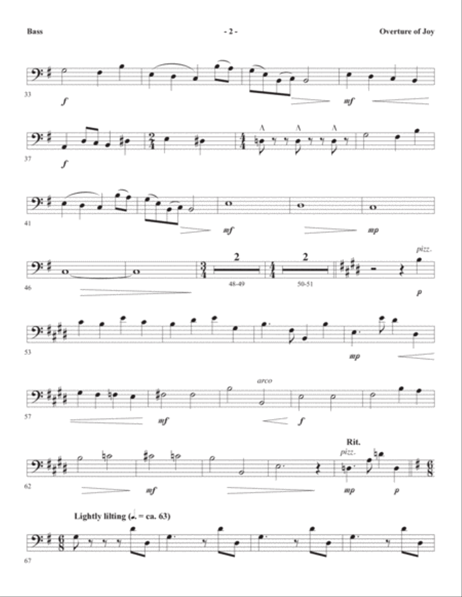 A Weary World Rejoices (A Chamber Cantata For Christmas) - Double Bass A Weary World Rejoices (A Chamber Cantata For Christmas) - Double Bass Choir scores gallery preview page 2