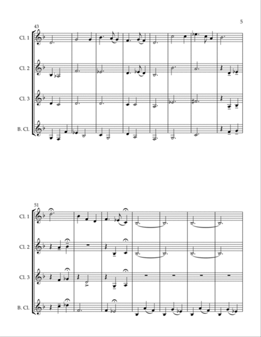 We Gather Together and Silent Night Woodwind Quartet scores gallery preview page 5