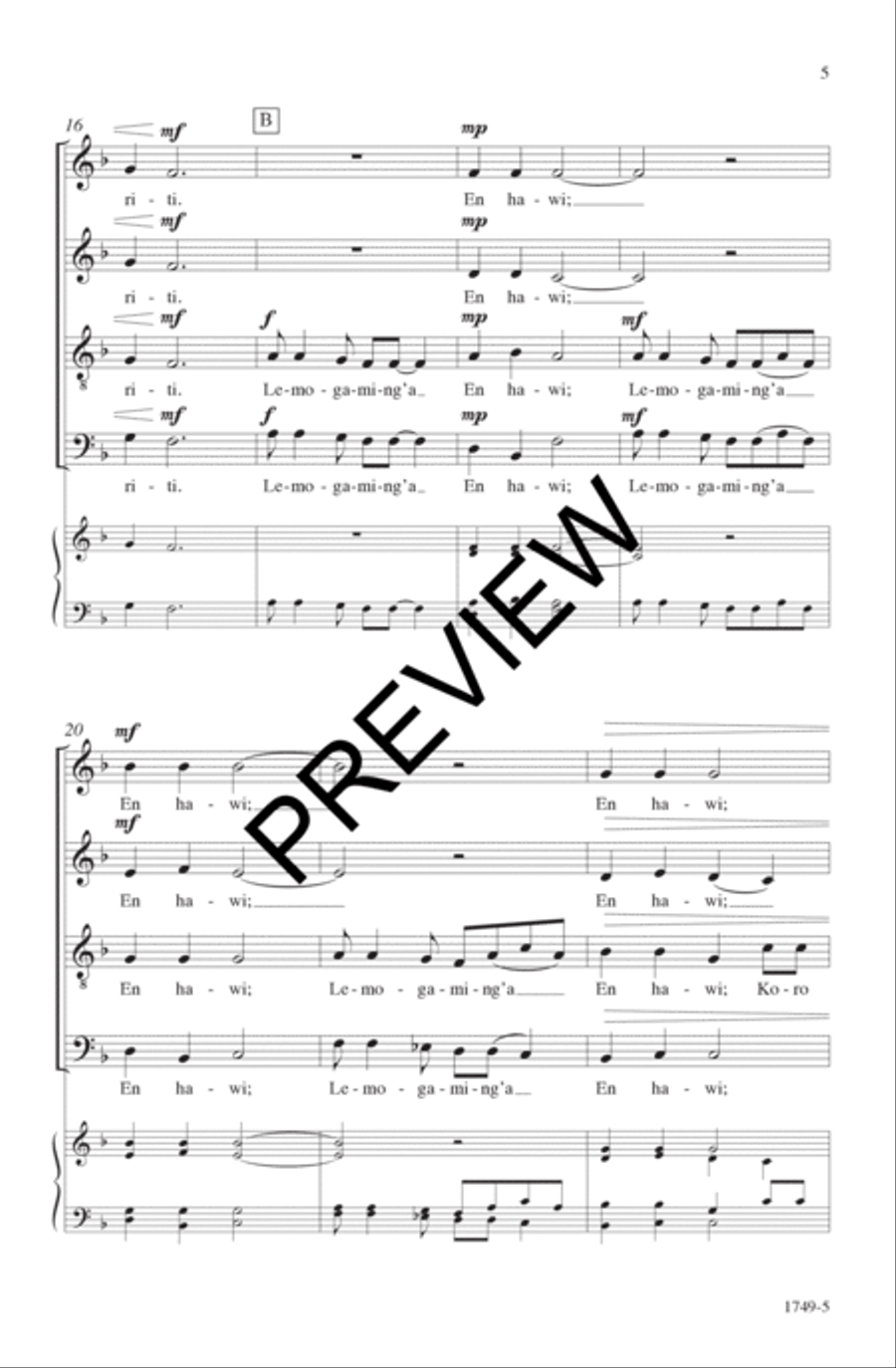 Lemoga Aming’a 4-Part scores gallery preview page 6