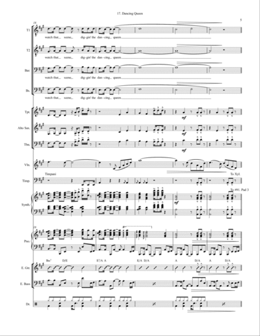 Dancing Queen Large Ensemble scores gallery preview page 5