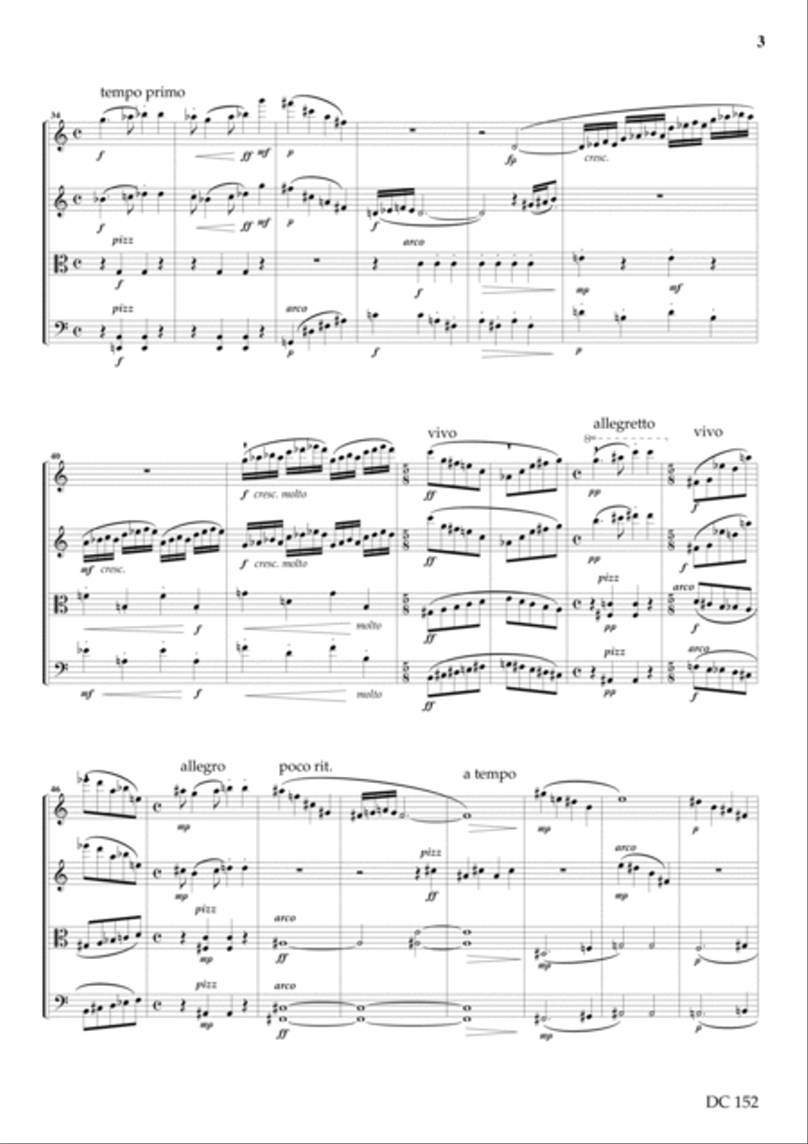 String Quartet No 2 (Score) String Quartet scores gallery preview page 3