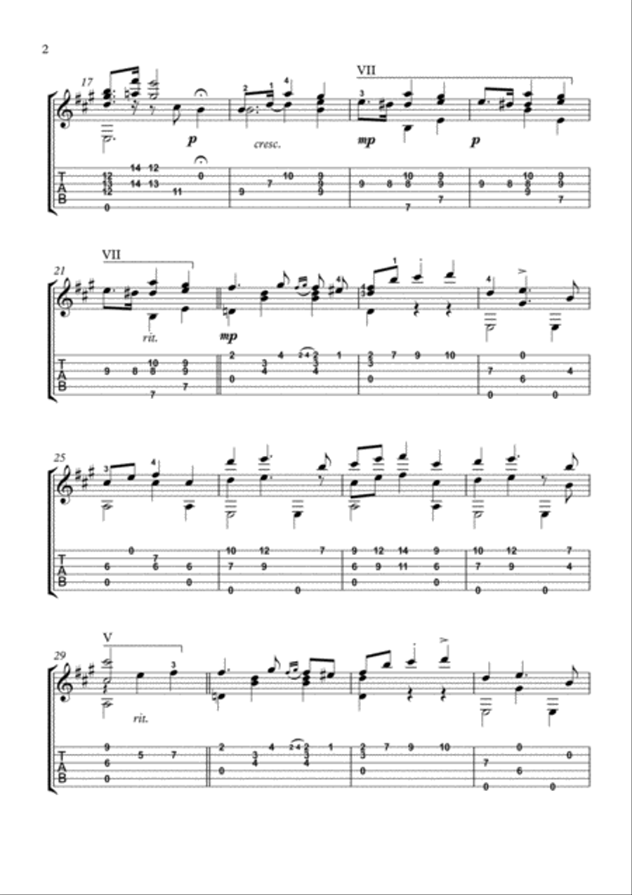 Chopin Mazurka No 22 classical guitar solo image number null