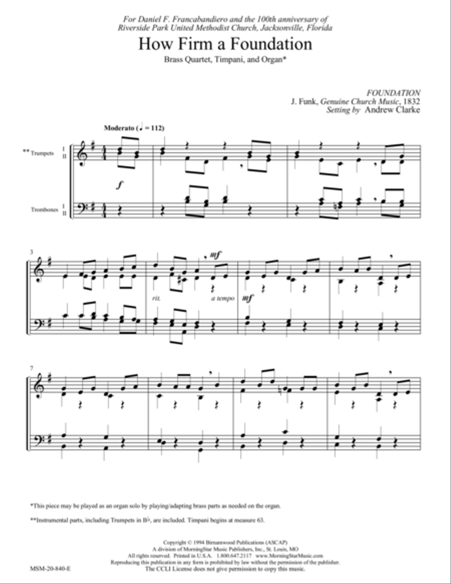 How Firm a Foundation How Firm a Foundation Organ scores gallery preview page 1