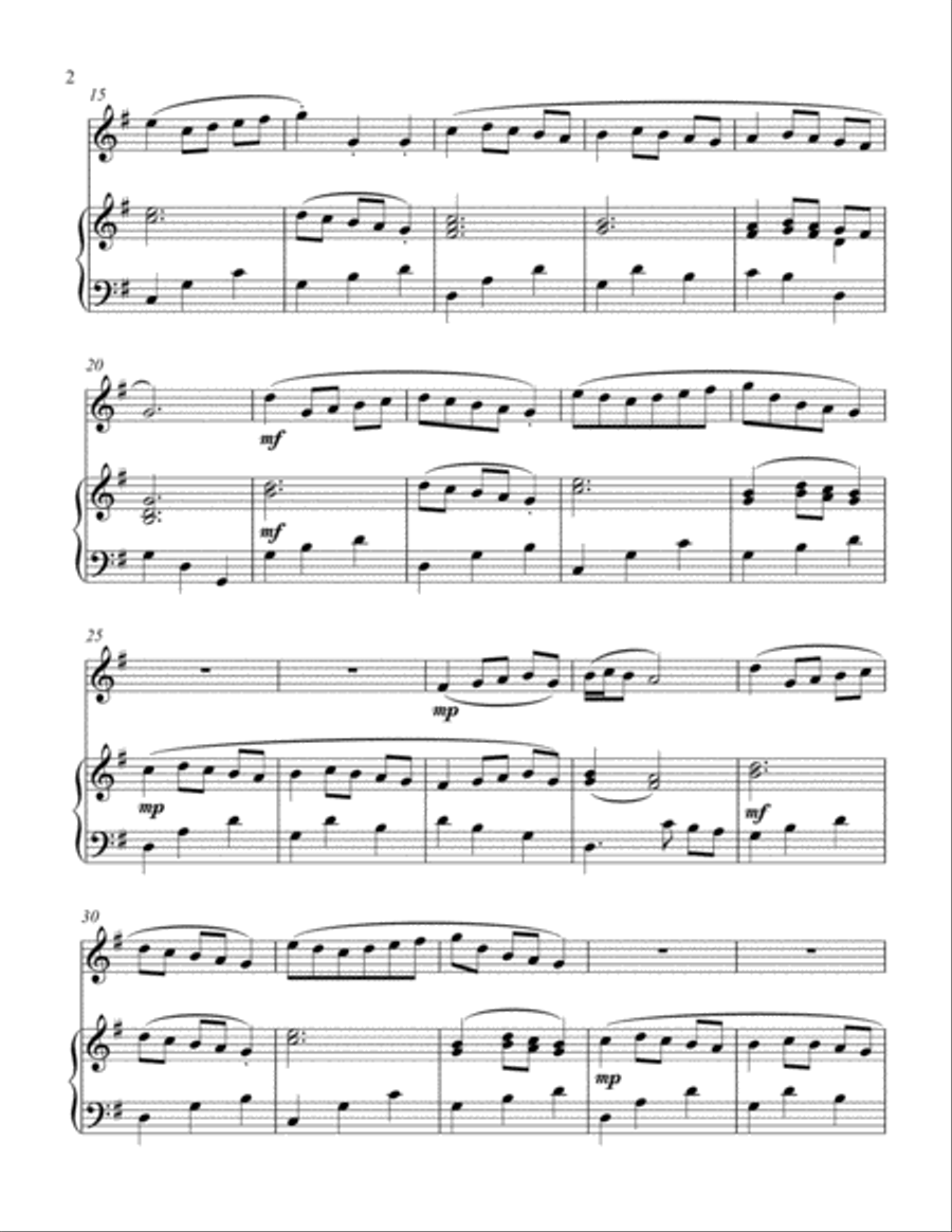 Bach's Minuet In G (treble C instrument solo) Small Ensemble scores gallery preview page 3