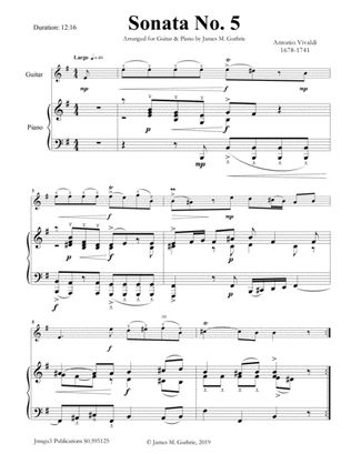 Book cover for Vivaldi: Sonata No. 5 for Guitar & Piano