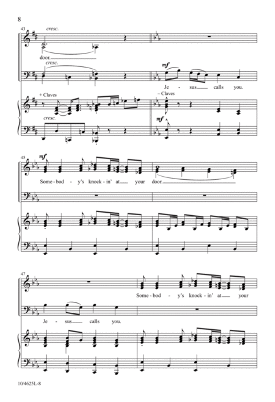 Somebody's Knockin' at Your Door 4-Part scores gallery preview page 8