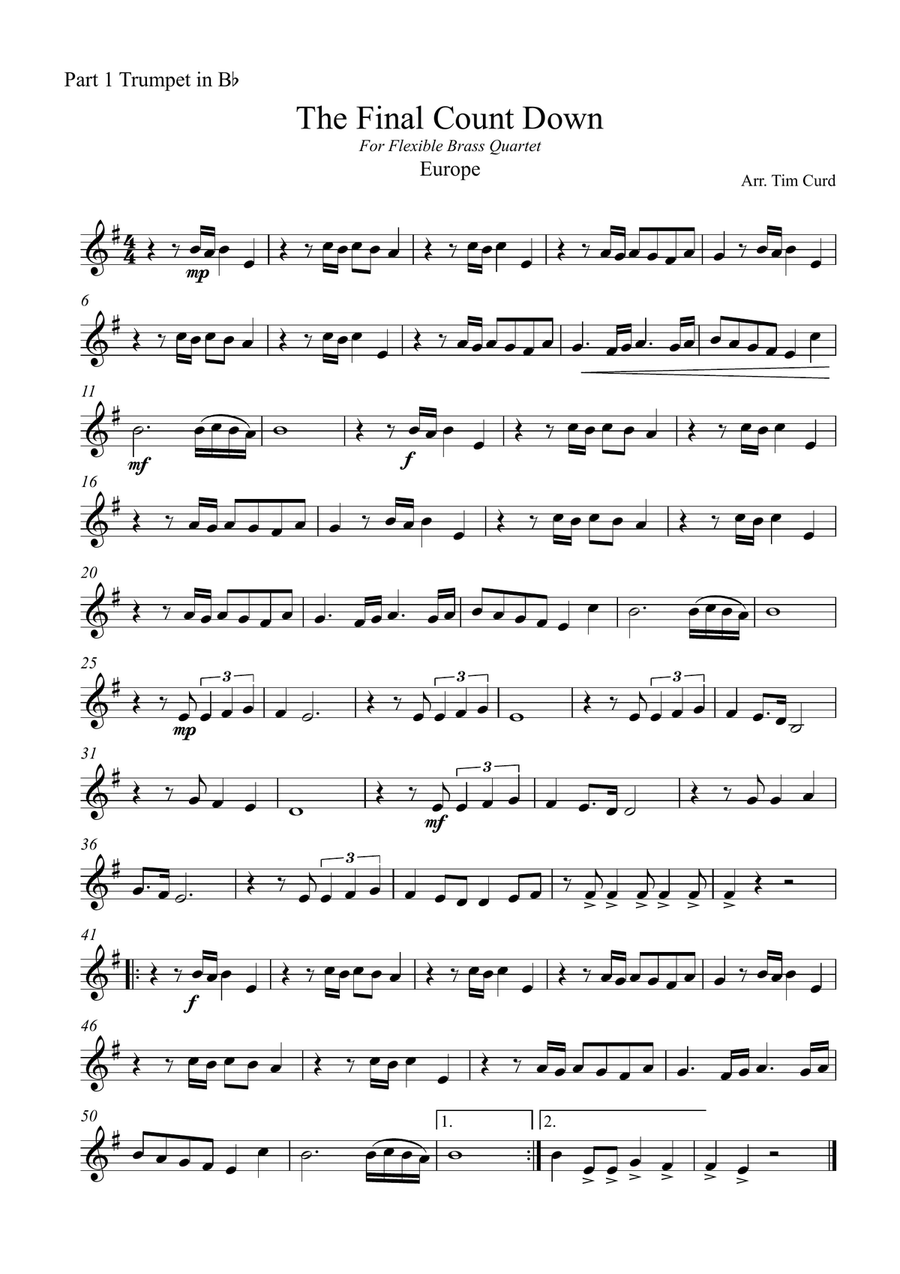 Final Countdown Final Countdown Brass Ensemble scores gallery preview page 5