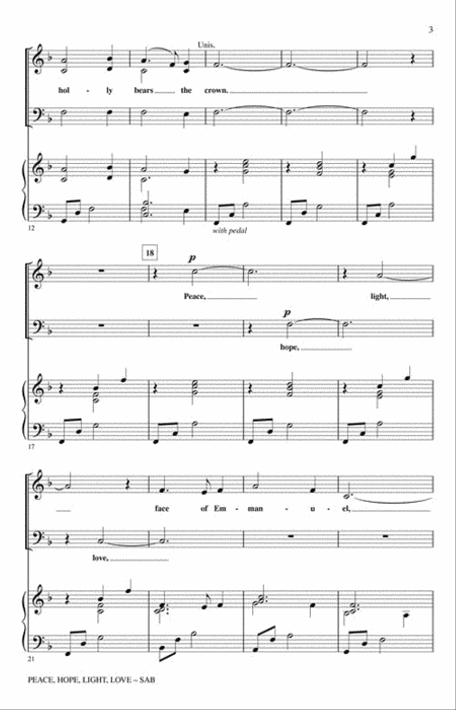 Peace, Hope, Light, Love 3-Part scores gallery preview page 3