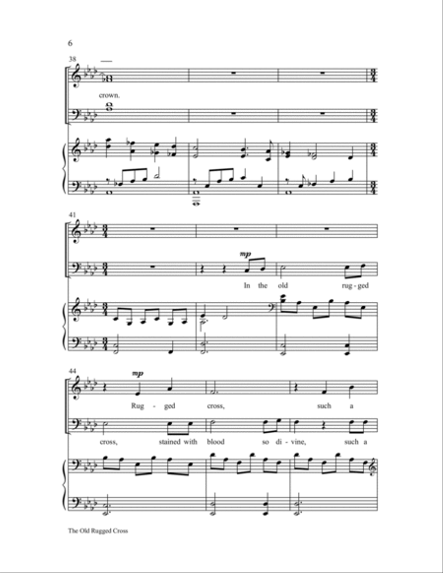 The Old Rugged Cross 4-Part scores gallery preview page 6