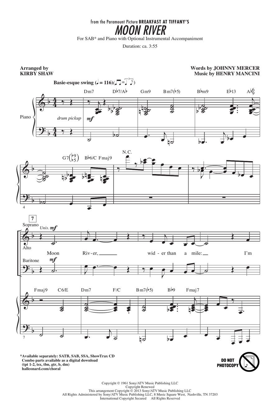 Moon River 3-Part scores gallery preview page 1