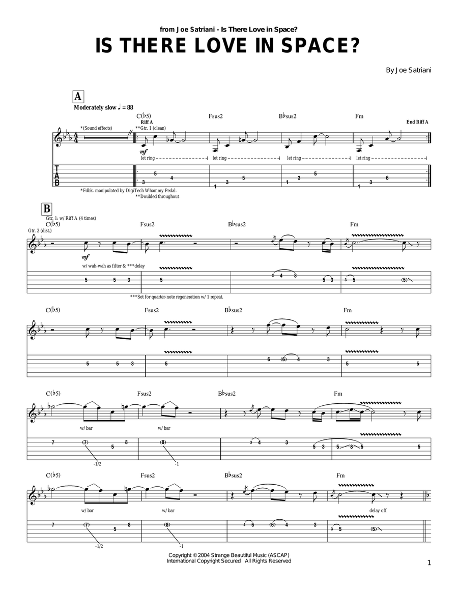 Is There Love In Space? Is There Love In Space? Acoustic Guitar scores gallery preview page 1
