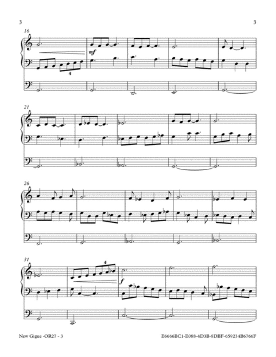 New Gigue Organ Solo scores gallery preview page 3