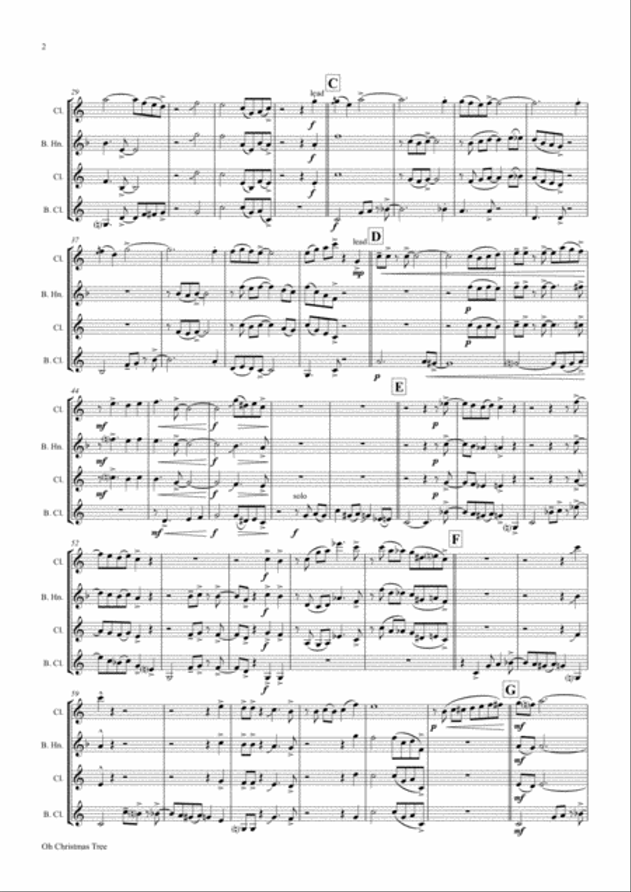 Oh Christmas tree - Oh Tannenbaum - Funky - Clarinet Trio Clarinet Trio scores gallery preview page 2