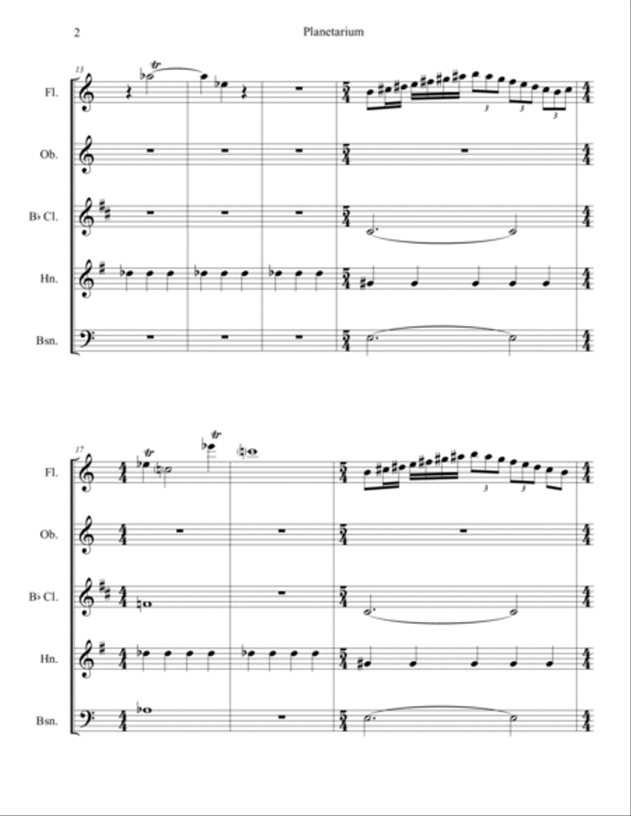 Planetarium Woodwind Quintet scores gallery preview page 2