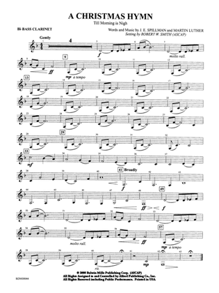 A Christmas Hymn: B-flat Bass Clarinet