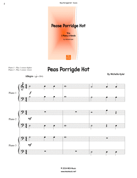 Pease Porridge Hot (1 piano, 6 hands) image number null