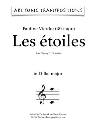 Book cover for VIARDOT: Les étoiles (transposed to D-flat major)