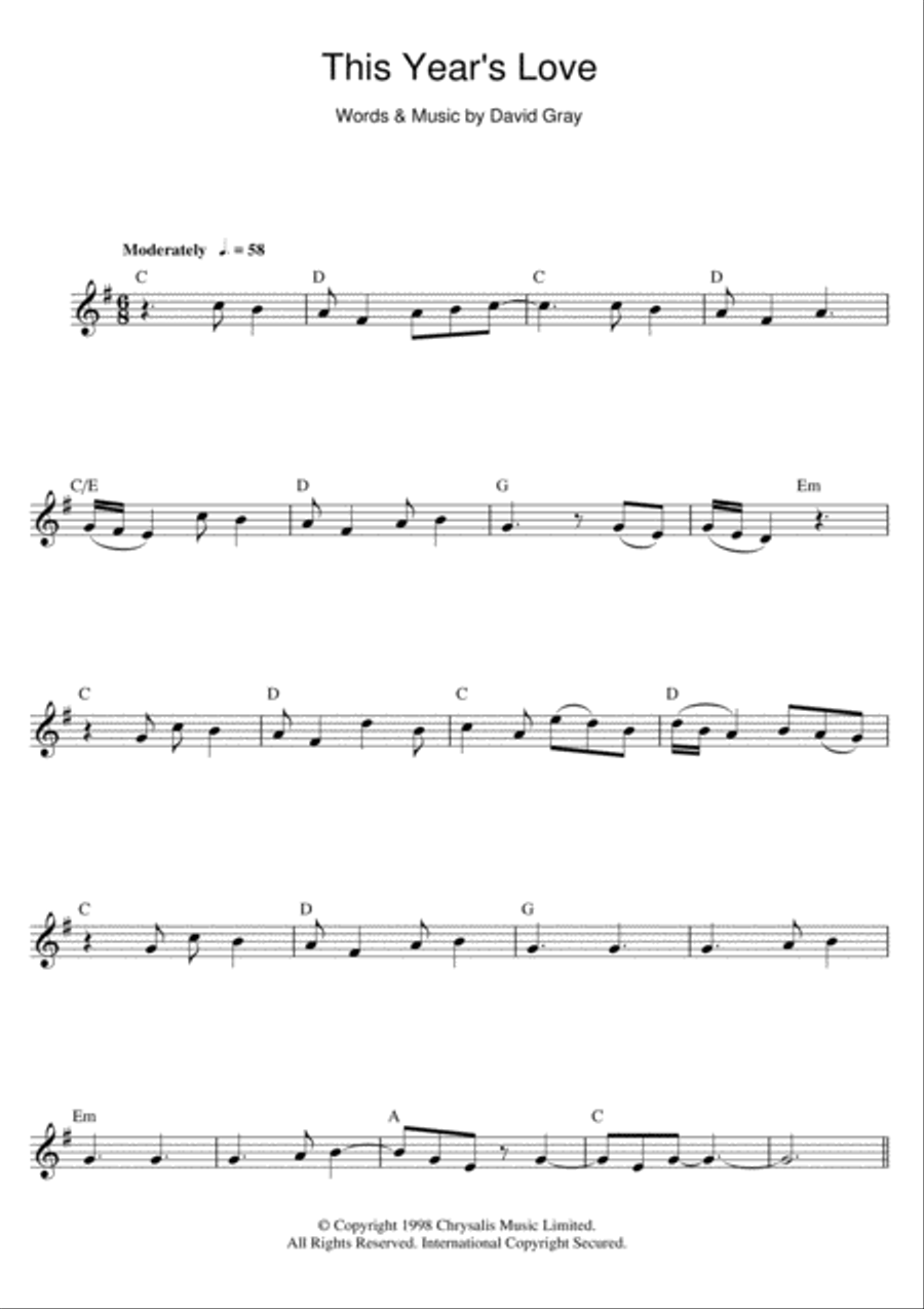This Year's Love This Year's Love Flute Solo scores gallery preview page 1