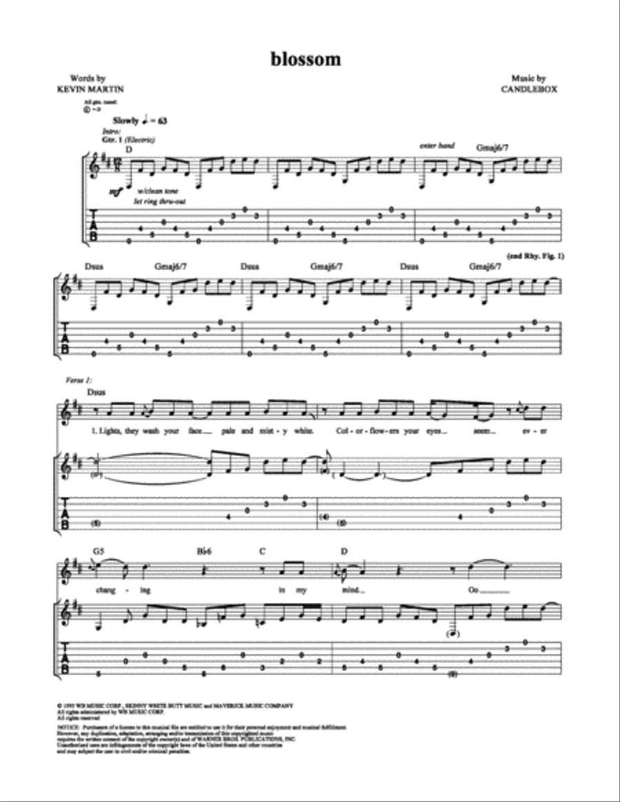 Blossom Blossom Electric Guitar scores gallery preview page 1