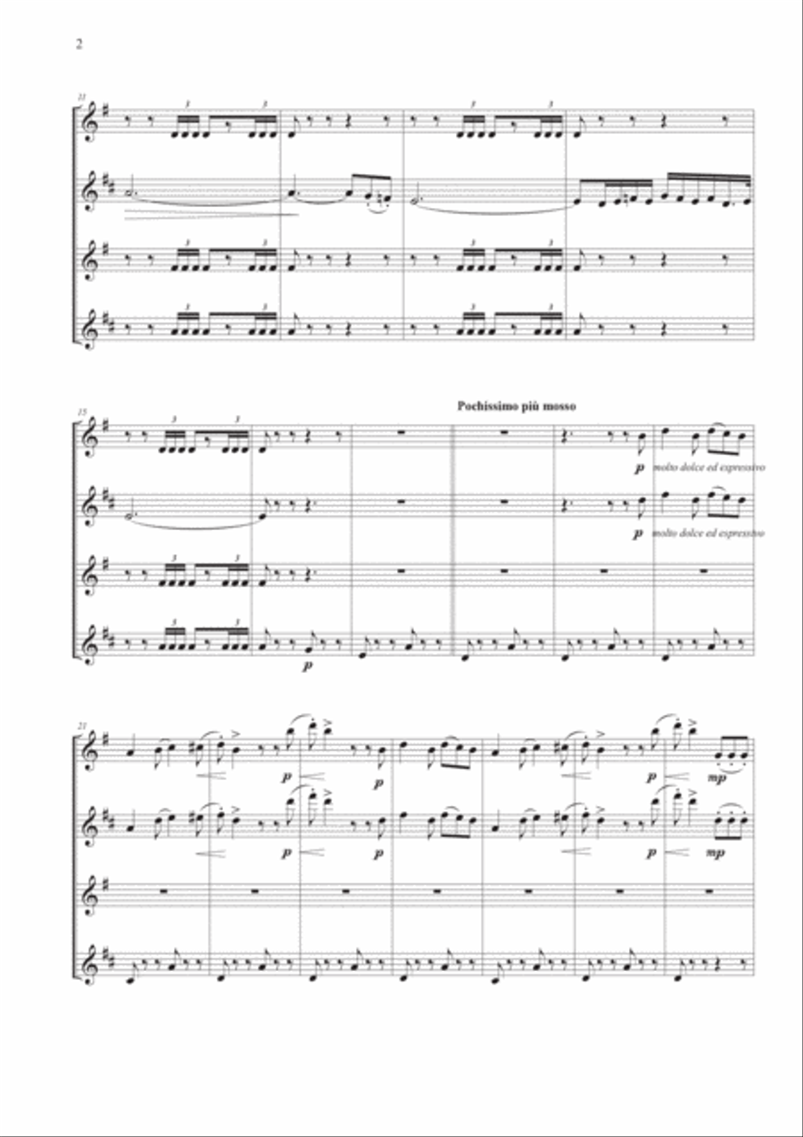 Capriccio Italien for Saxophone Quartet Saxophone Quartet scores gallery preview page 2