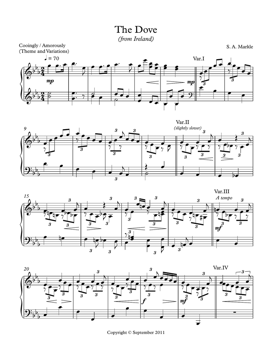 The Dove for Piano solo The Dove for Piano solo Piano Solo scores gallery preview page 1
