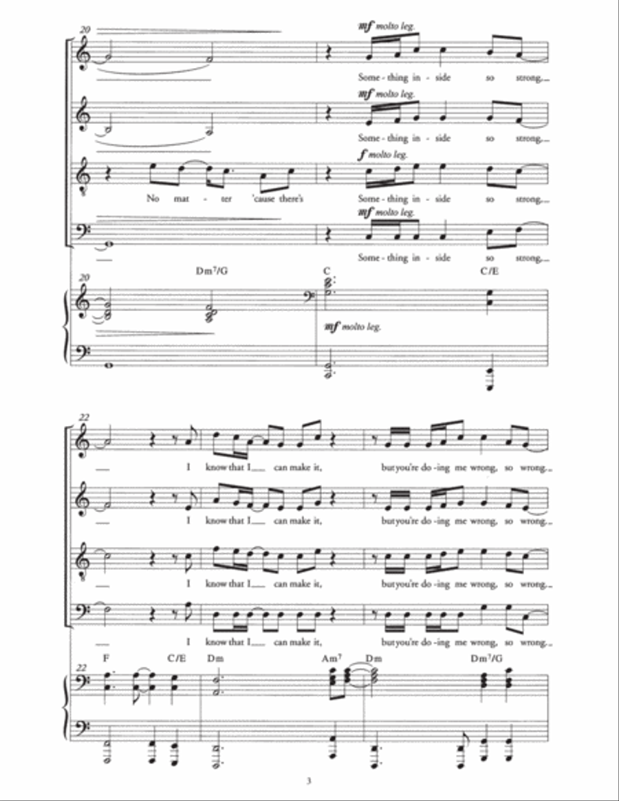 (Something Inside) So Strong (Arr. Berty Rice) Choir scores gallery preview page 3