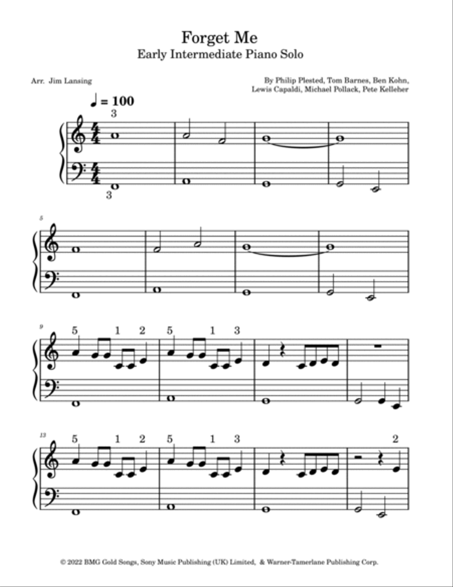 Forget Me Forget Me Piano Method scores gallery preview page 2