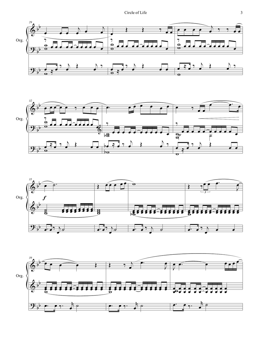 Circle Of Life Organ Solo scores gallery preview page 4