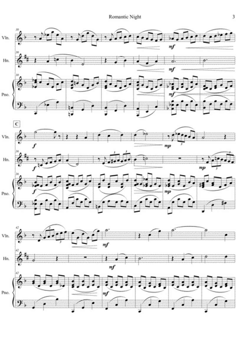 Romantic Night (Violin, Tenor horn, Piano)