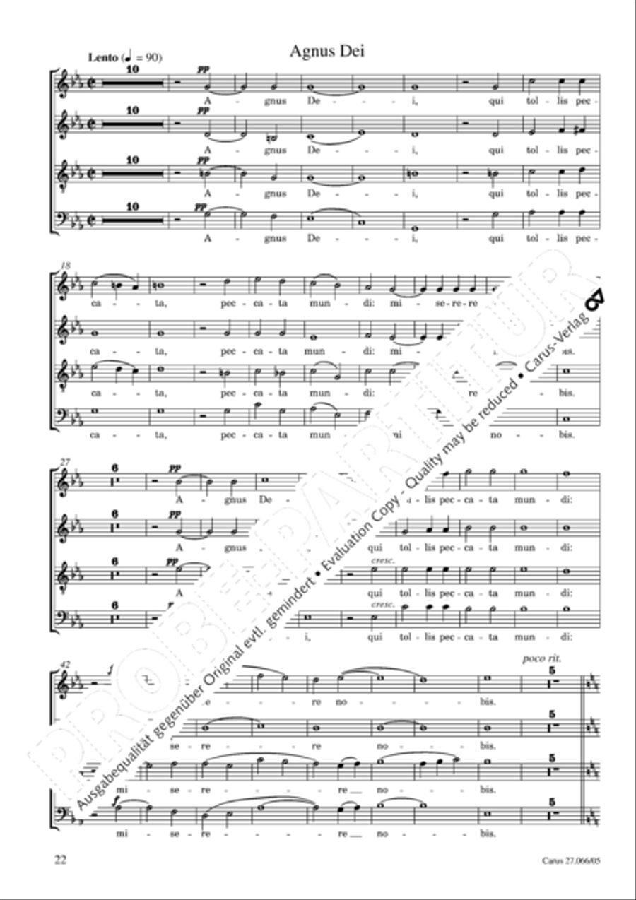 Mass in C major (Messe in C) 4-Part scores gallery preview page 23