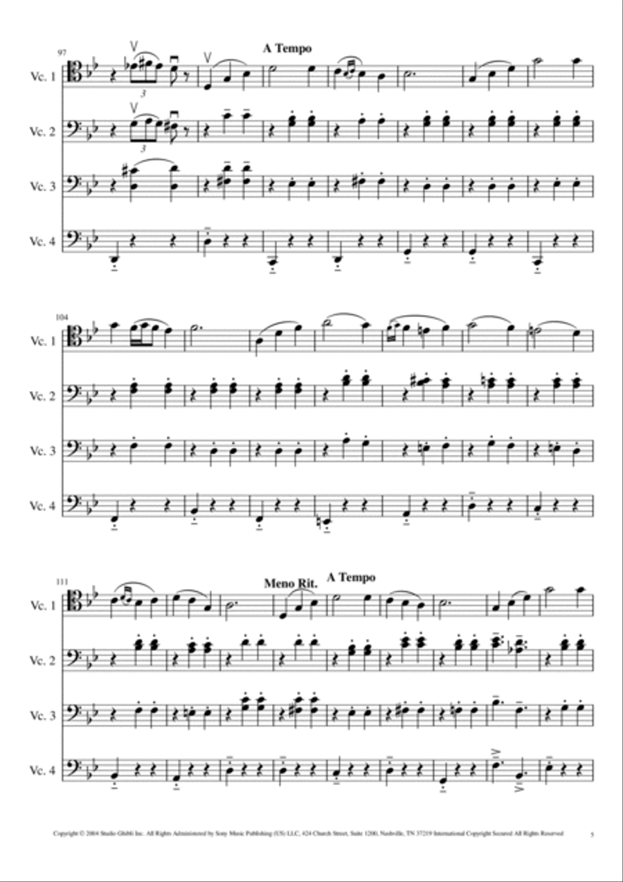 Merry-Go-Round Of Life Cello scores gallery preview page 5