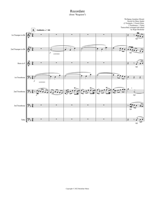 Recordare (from "Requiem") (F) (Brass Septet - 2 Trp, 1 Hrn, 3 Trb, 1 Tuba)