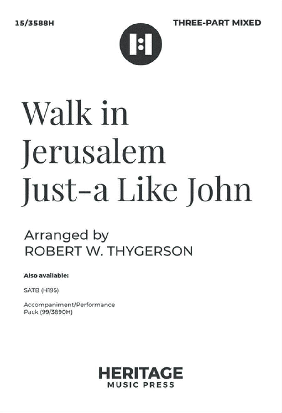 Walk in Jerusalem Just-a Like John 3-Part scores gallery preview page 1