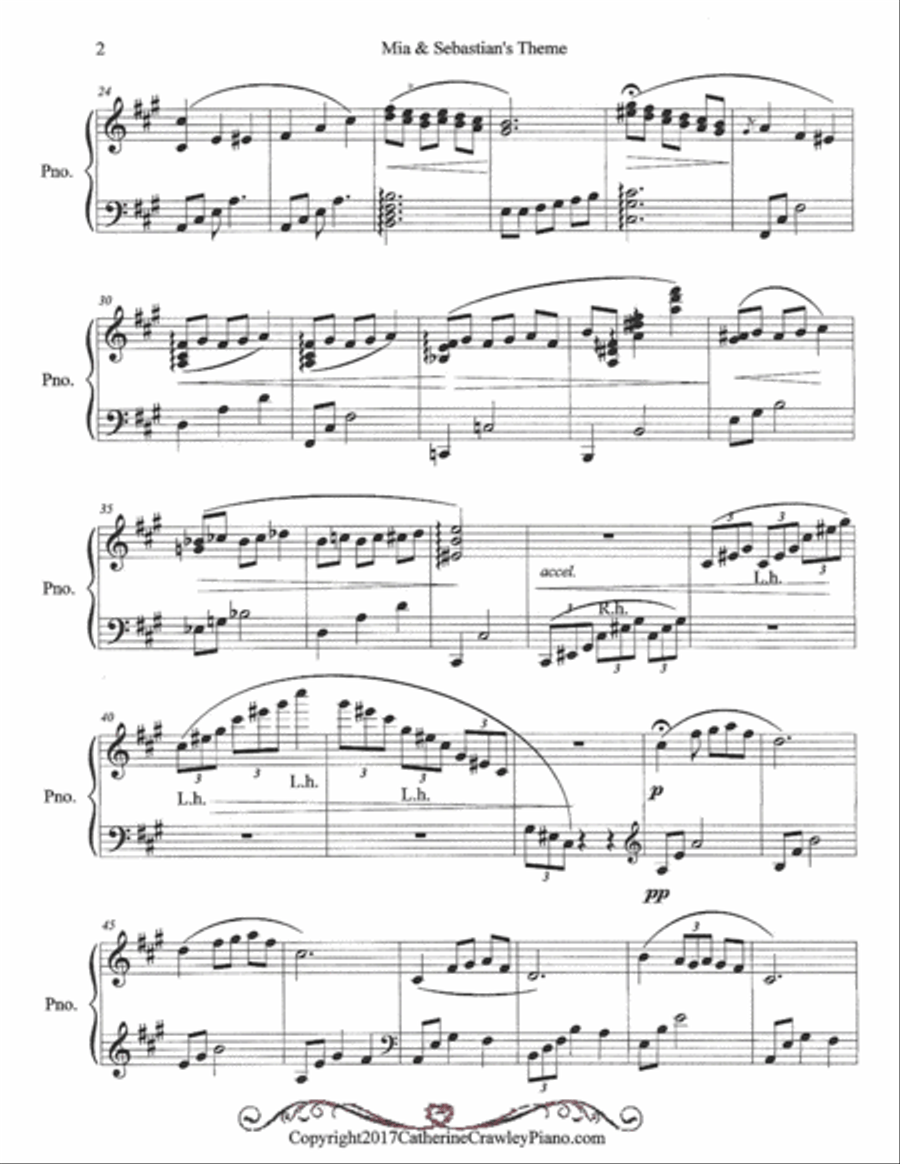 Mia & Sebastian's Theme Piano Solo scores gallery preview page 2