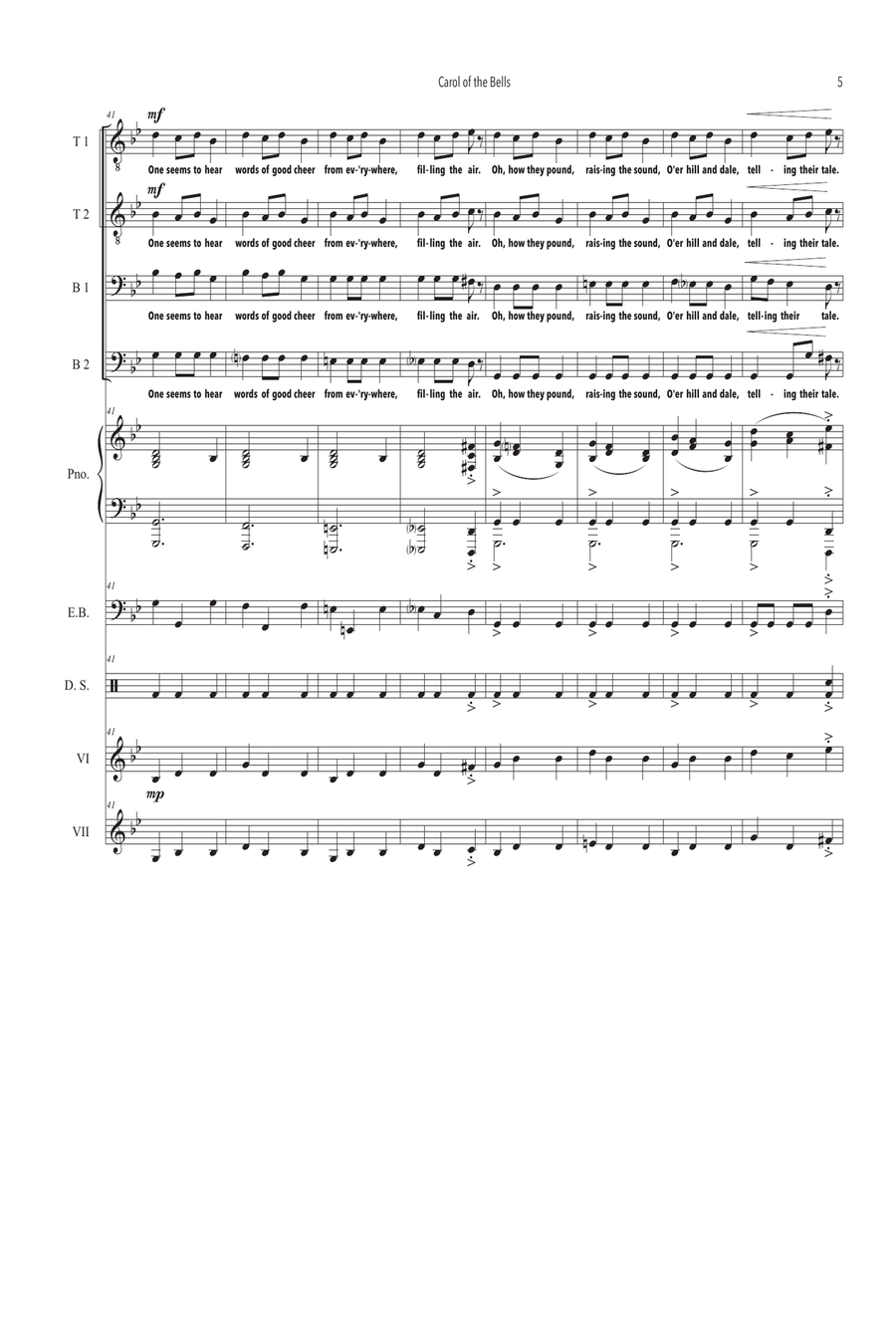 Carol Of The Bells TTBB scores gallery preview page 5
