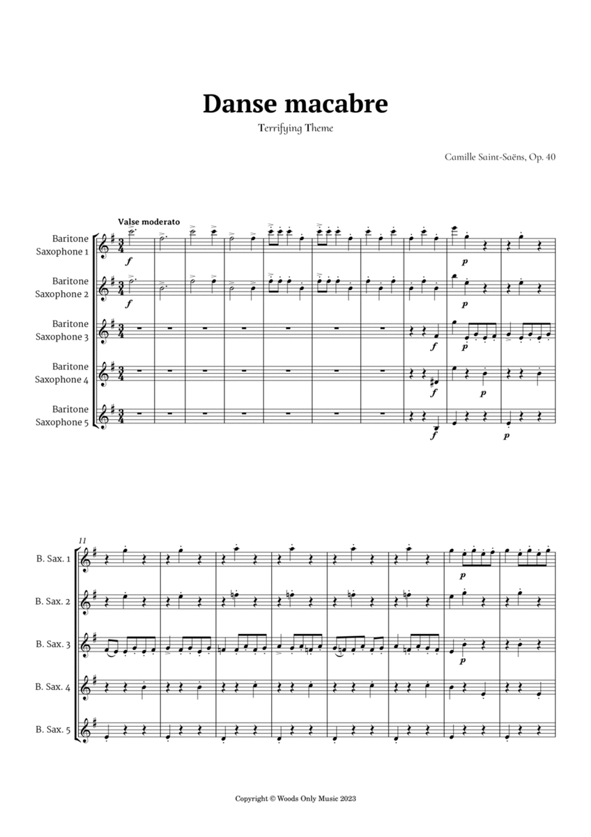 Danse Macabre by Camille Saint-Saens for Baritone Sax Quintet image number null