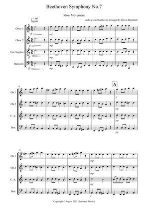 Beethoven Symphony No.7 (slow movement) for Double Reed Quartet