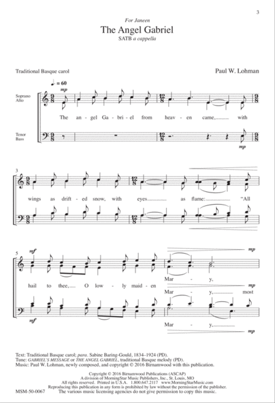 The Angel Gabriel 4-Part scores gallery preview page 2