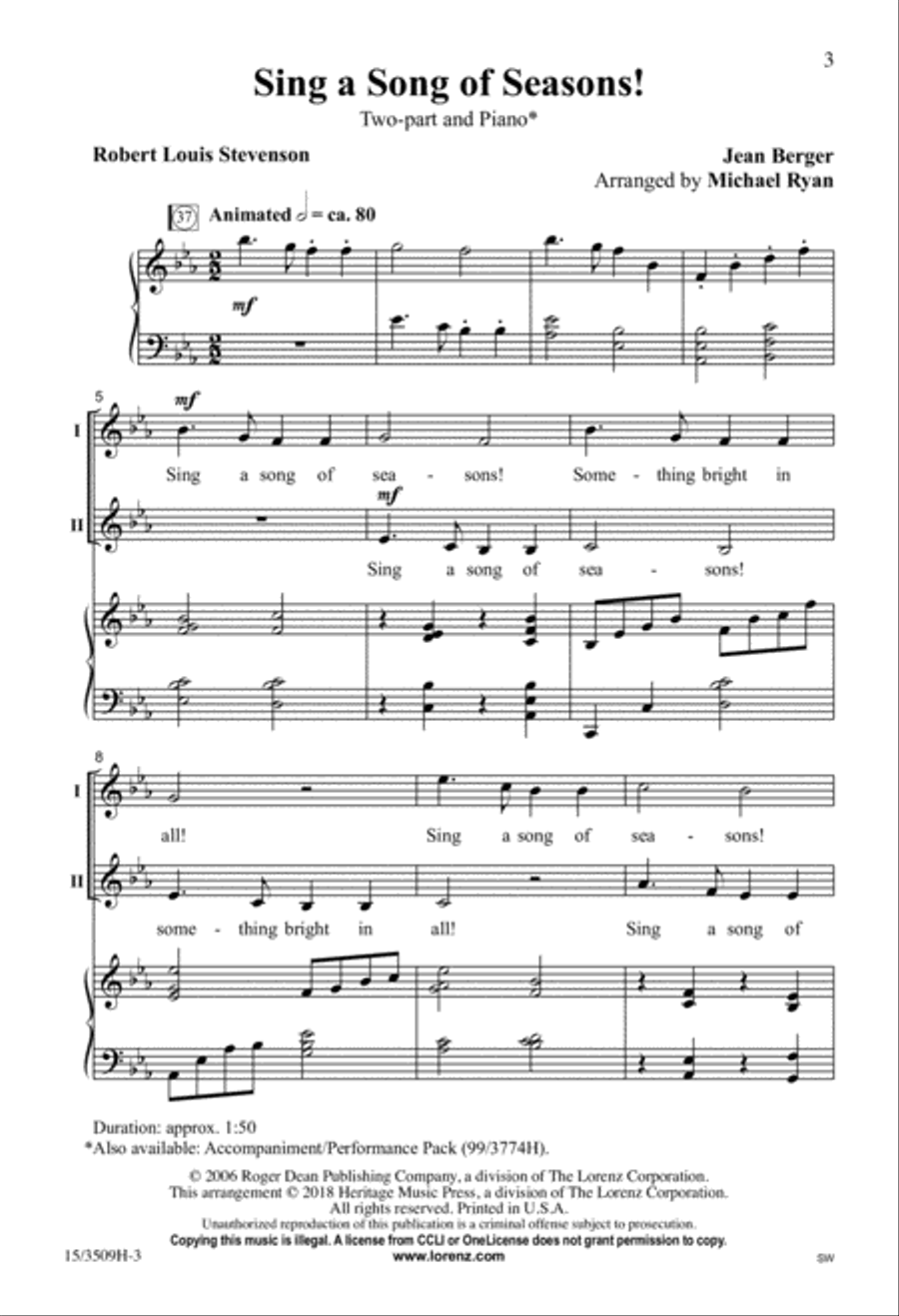 Sing a Song of Seasons! SA scores gallery preview page 2