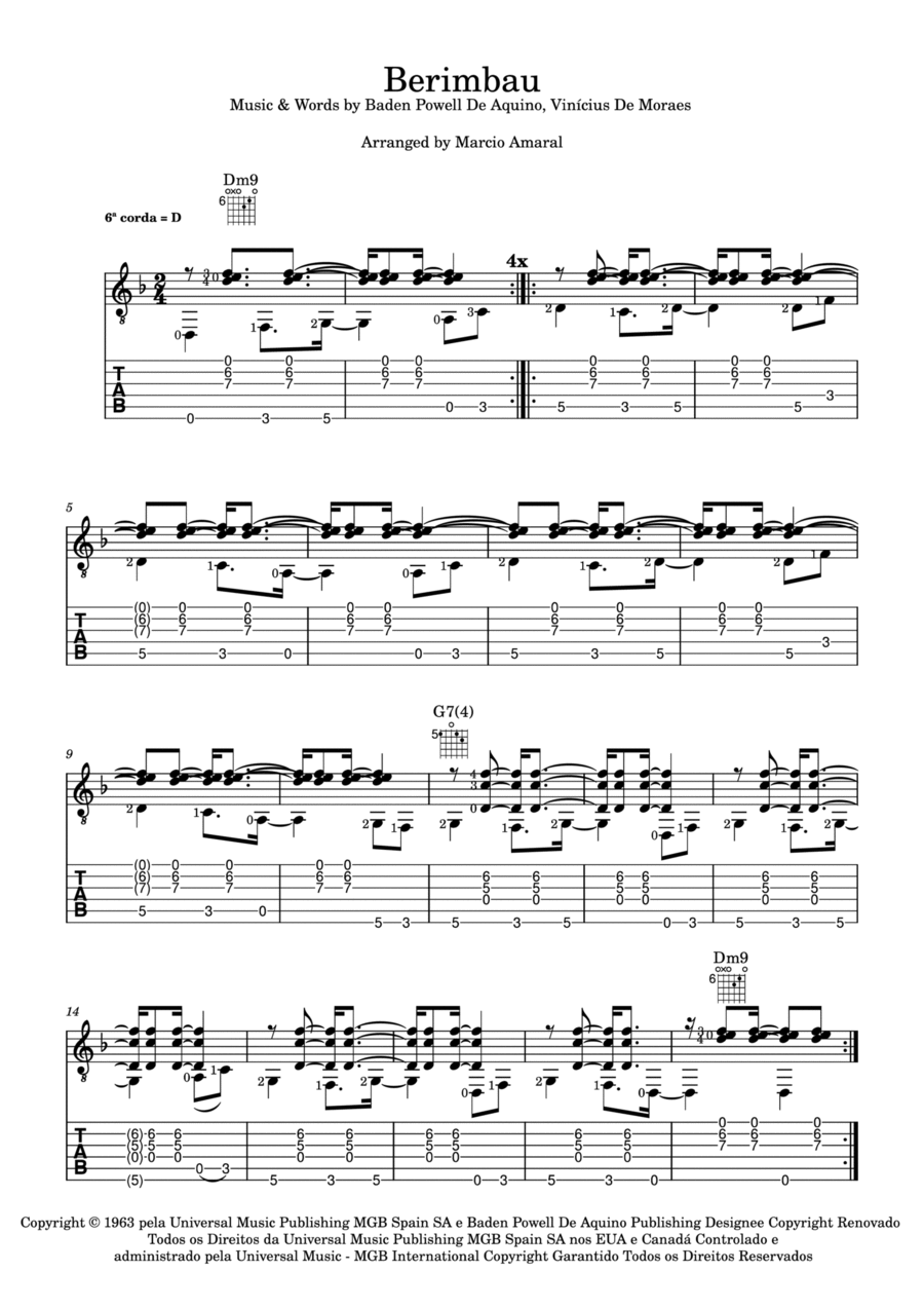 Berimbau Electric Guitar scores gallery preview page 1