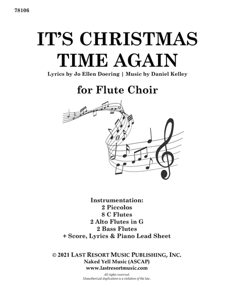 It's Christmas Time Again for Flute Choir or Flute Ensemble