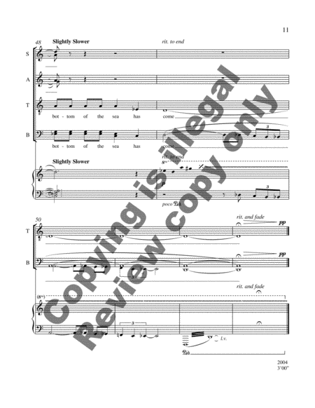 Three Days by the Sea: 1. The Bottom of the Sea (Choral Score) image number null