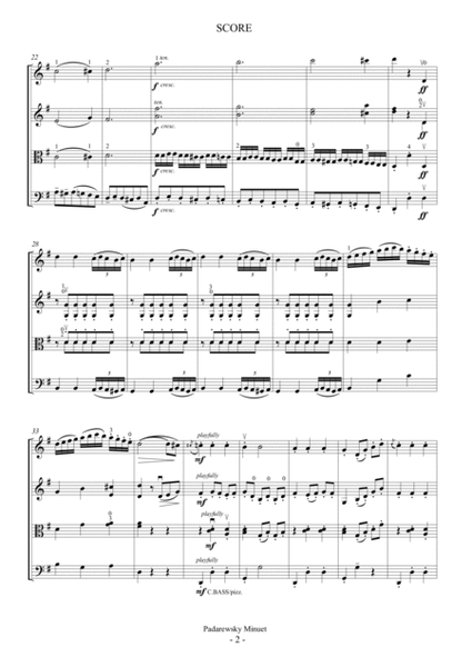 Paderewsky Minuet (For String Quartet) image number null