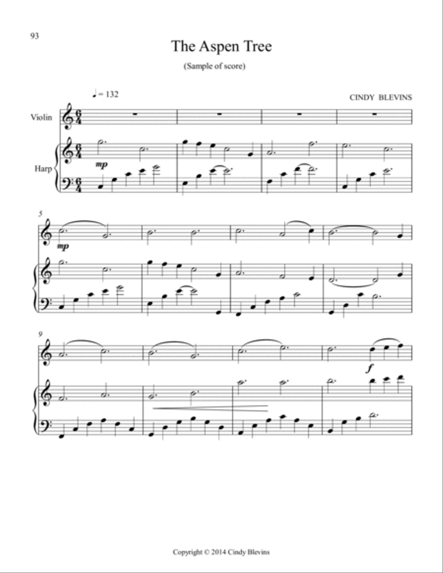 Gentility, 24 original pieces for Harp and Violin String Duet scores gallery preview page 4