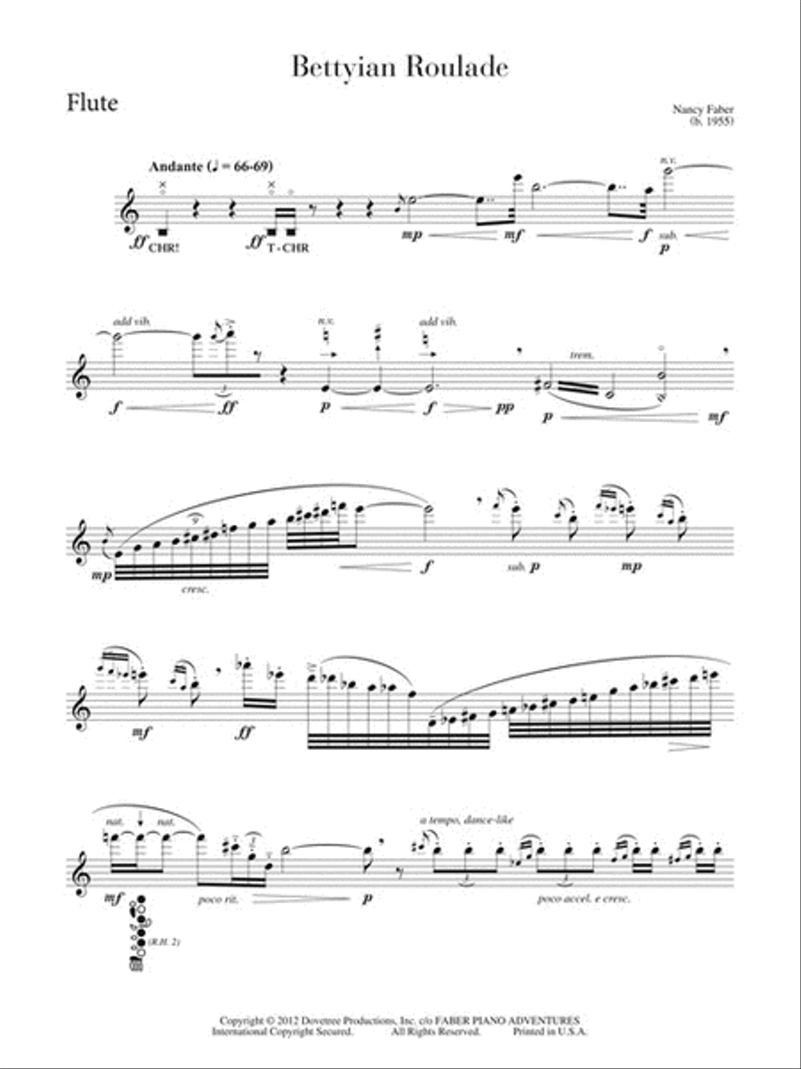 Bettyian Roulade Bettyian Roulade Flute Solo scores gallery preview page 2