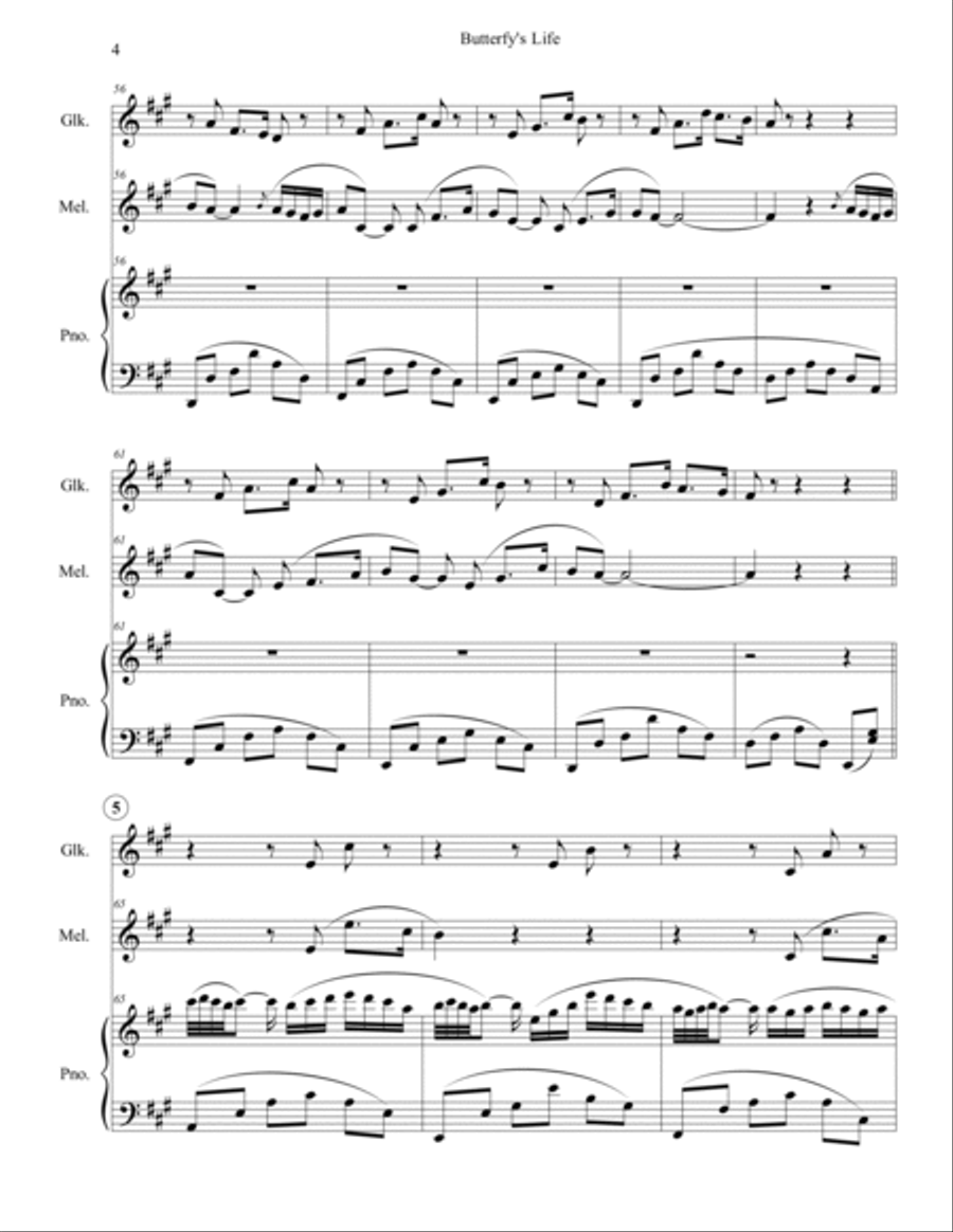 Butterfly's Life Small Ensemble scores gallery preview page 4