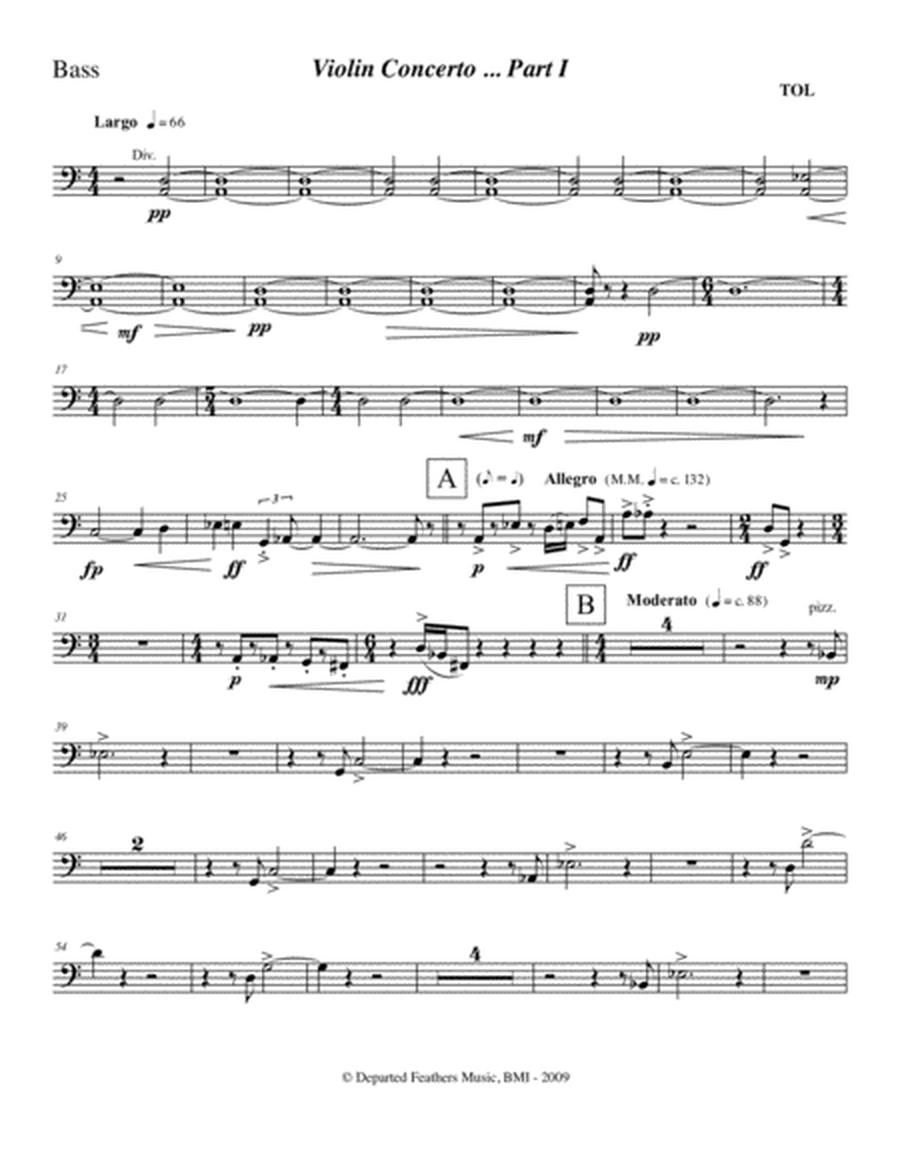 Violin Concerto (2009) Double bass part